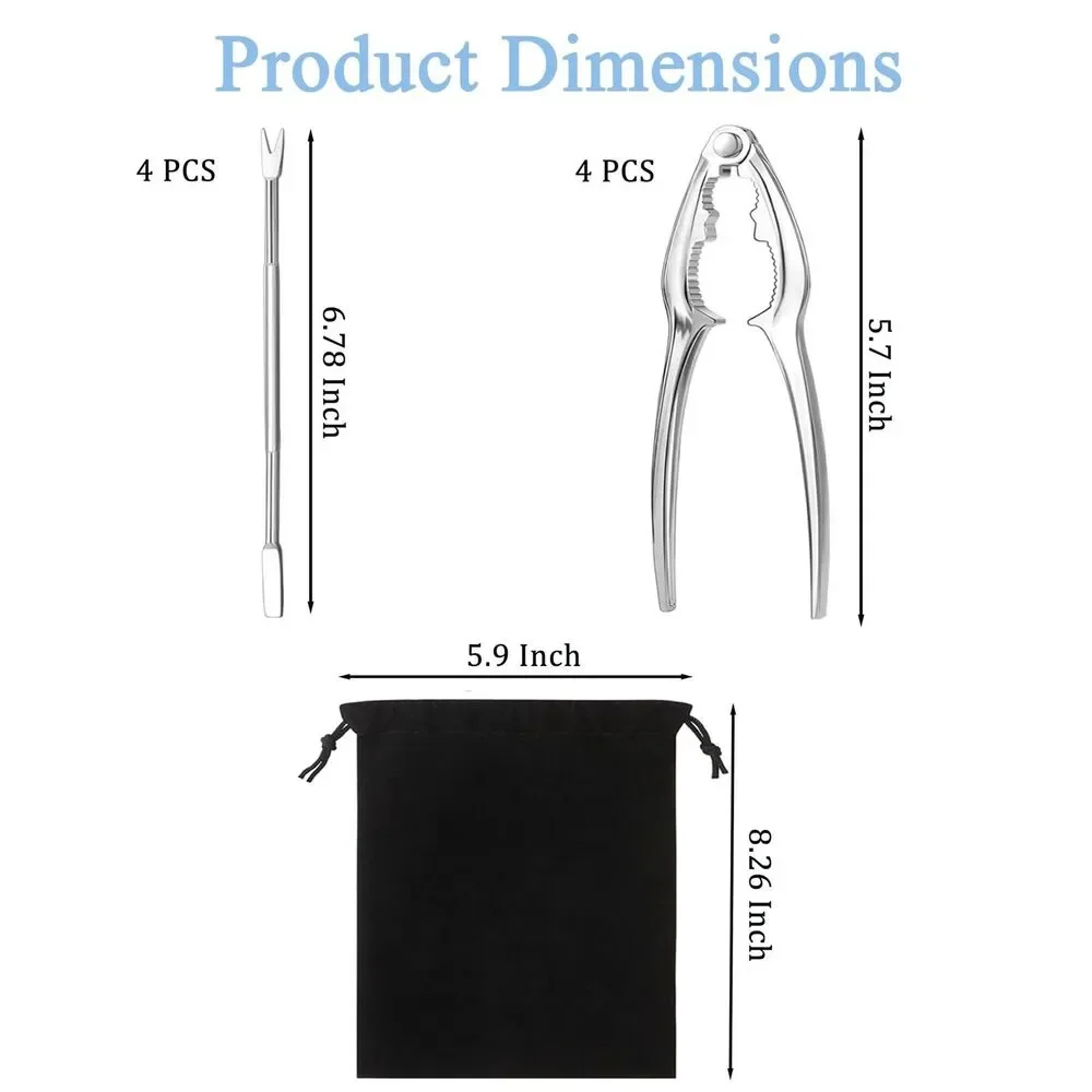 5‑Pack Crab Leg / Crab Claw Crackers – Stainless Steel – Modern Style